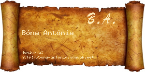 Bóna Antónia névjegykártya